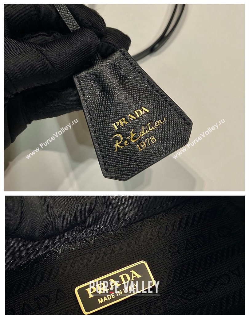 Prada Re-Edition 1978 Re-Nylon Bucket mini-bag 1BE067 Black 2024 0416 (YZ-240416084)