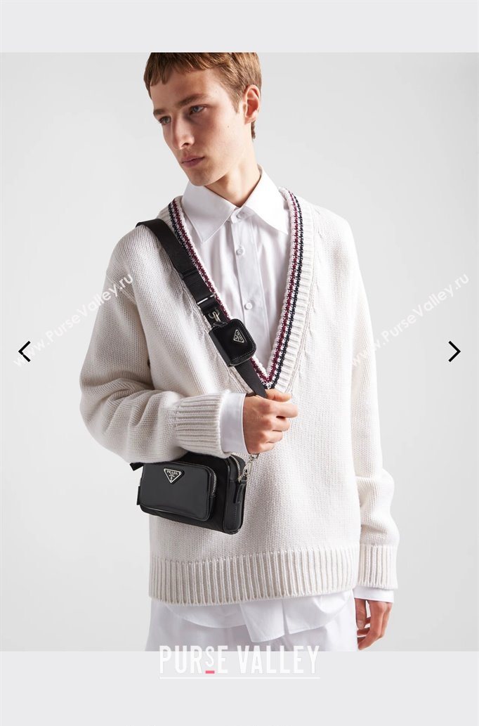 Prada Re-Nylon and brushed leather shoulder bag 2VH172 Black 2025 (YZ-251121152)