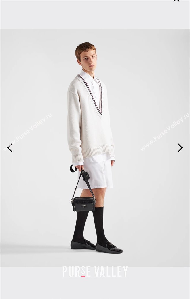 Prada Re-Nylon and brushed leather shoulder bag 2VH172 Black 2024 (YZ-240416085)