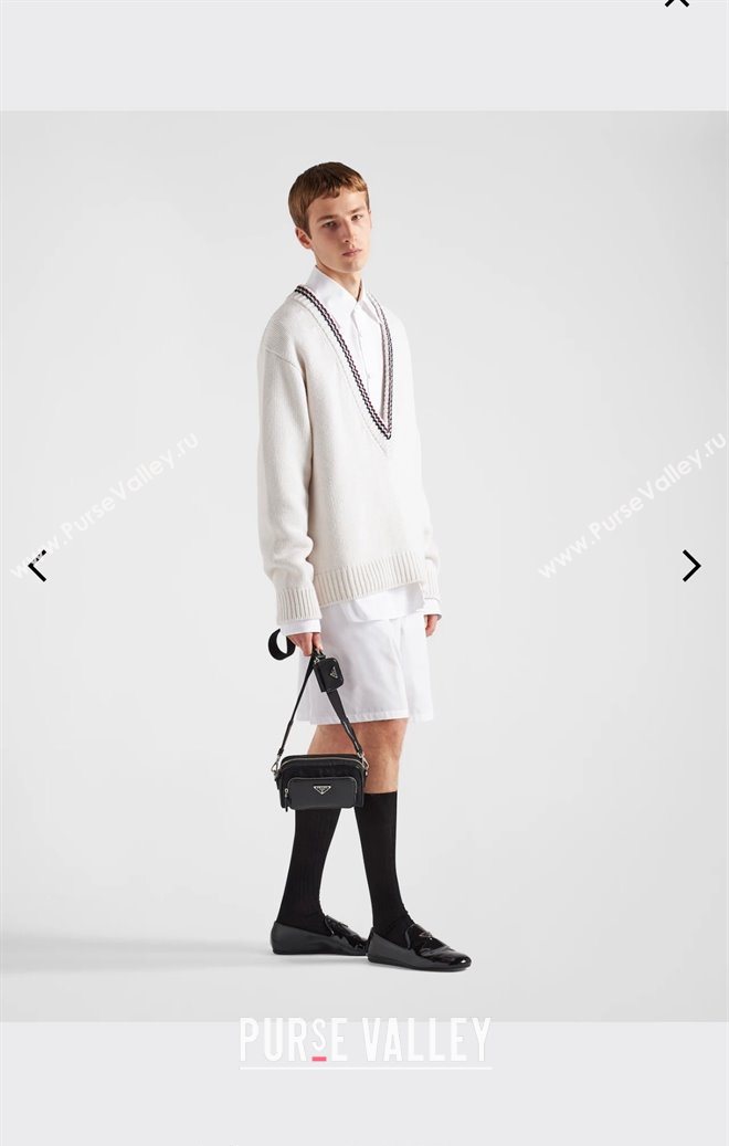 Prada Re-Nylon and brushed leather shoulder bag 2VH172 Black 2025 (YZ-251121152)