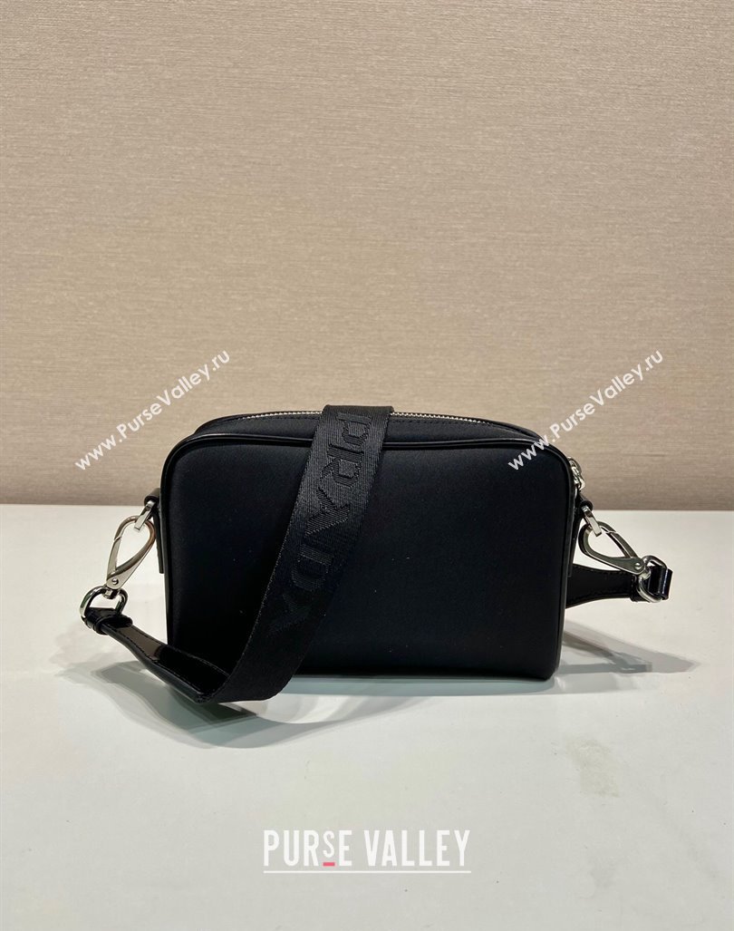 Prada Re-Nylon and brushed leather shoulder bag 2VH172 Black 2024 (YZ-240416085)