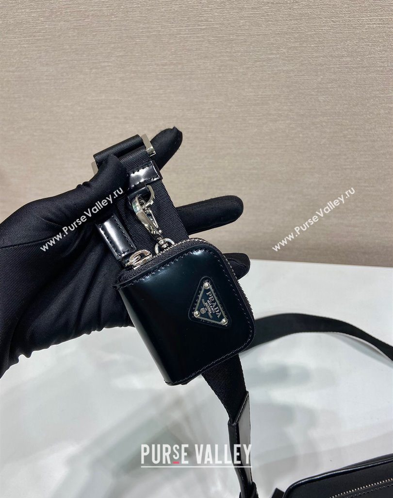 Prada Re-Nylon and brushed leather shoulder bag 2VH172 Black 2025 (YZ-251121152)