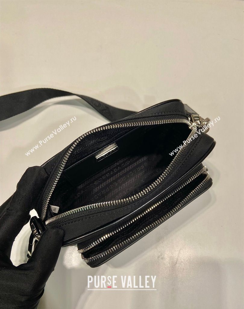 Prada Re-Nylon and brushed leather shoulder bag 2VH172 Black 2025 (YZ-251121152)