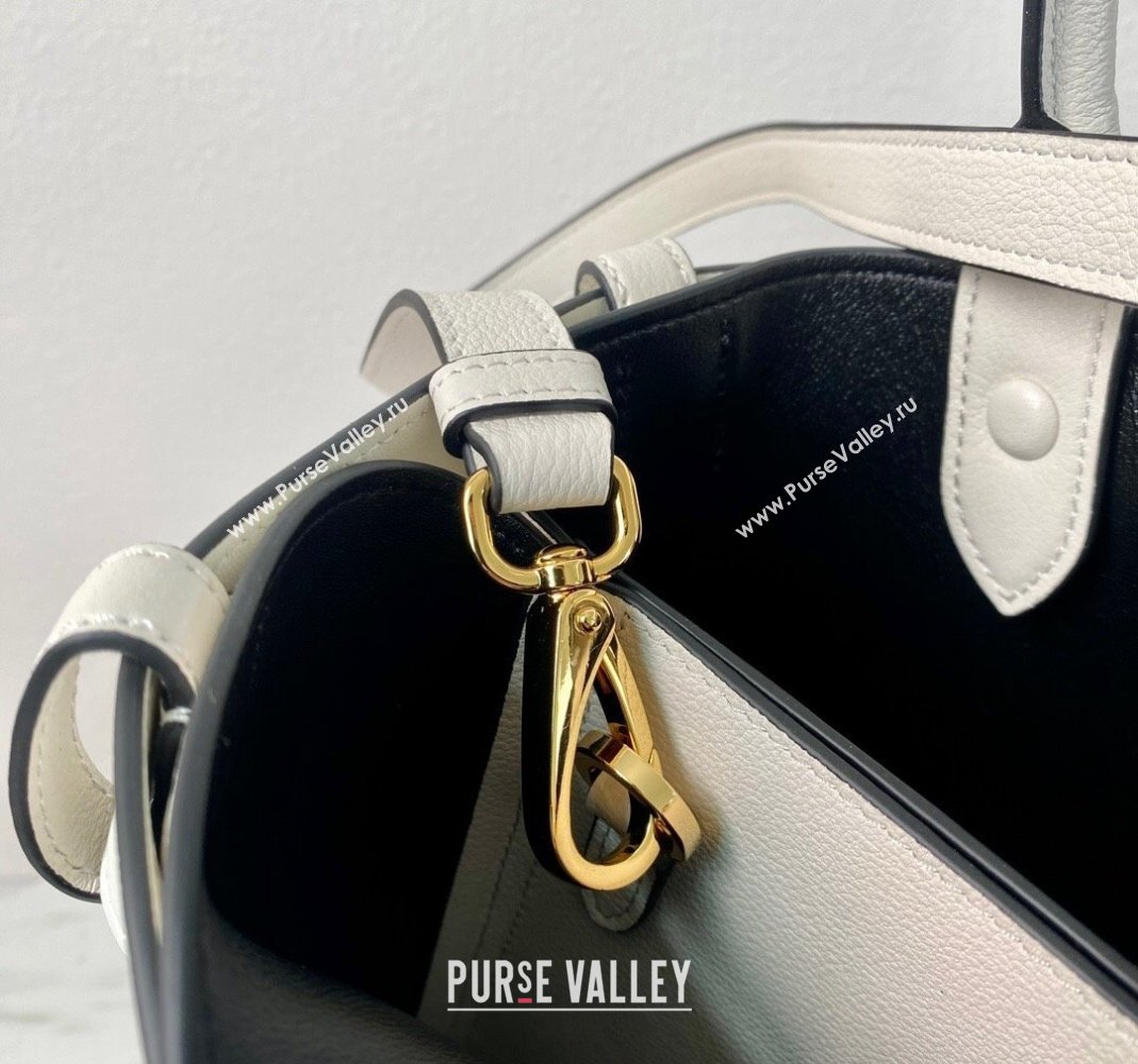 Prada Buckle medium leather handbag with belt 1BA434 White 2024 (YZ-240416037)