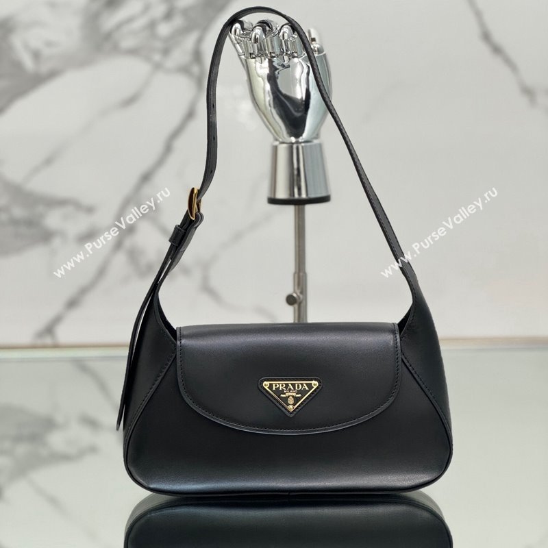 Prada Small leather shoulder bag 1BD358 Black 2024 (YZ-240416093)