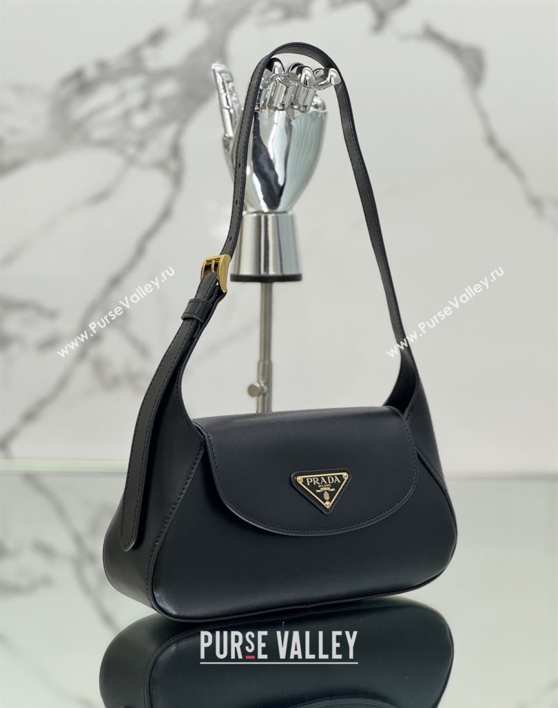 Prada Small leather shoulder bag 1BD358 Black 2024 (YZ-240416093)