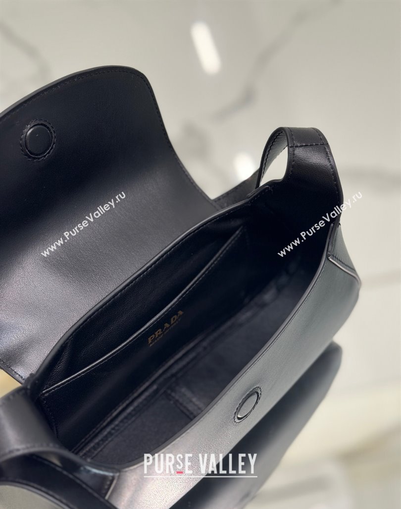 Prada Small leather shoulder bag 1BD358 Black 2024 (YZ-240416093)