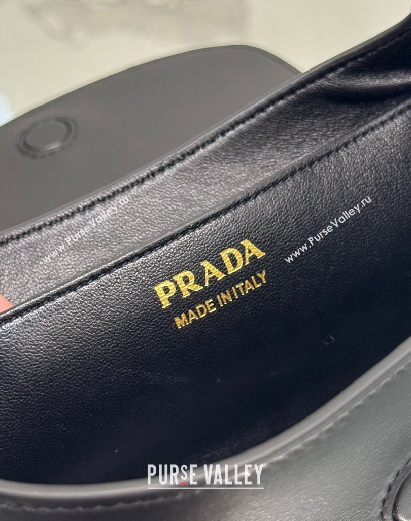 Prada Small leather shoulder bag 1BD358 Black 2024 (YZ-240416093)