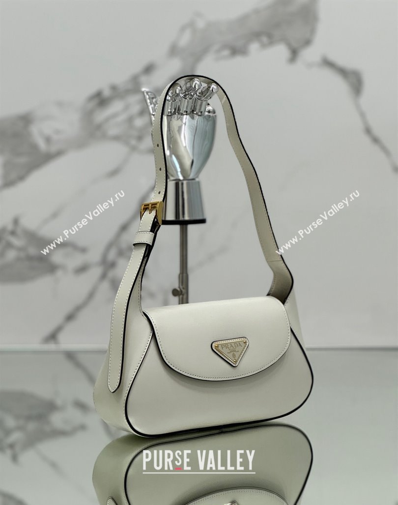 Prada Small leather shoulder bag 1BD358 White 2024 (YZ-240416094)