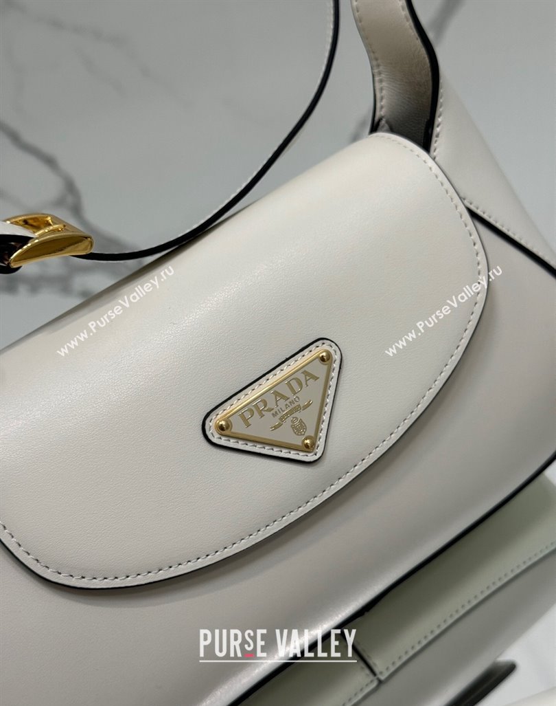 Prada Small leather shoulder bag 1BD358 White 2024 (YZ-240416094)
