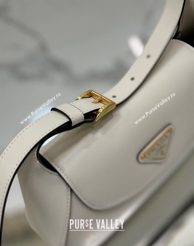 Prada Small leather shoulder bag 1BD358 White 2024 (YZ-240416094)