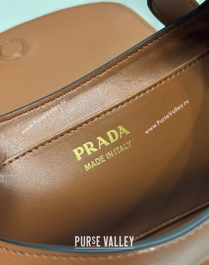 Prada Small leather shoulder bag 1BD358 Brown 2024 (YZ-240416095)