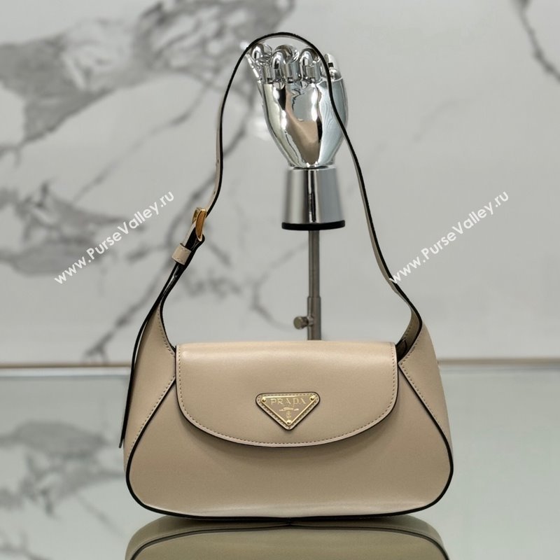 Prada Small leather shoulder bag 1BD358 Beige 2024 (YZ-240416096)