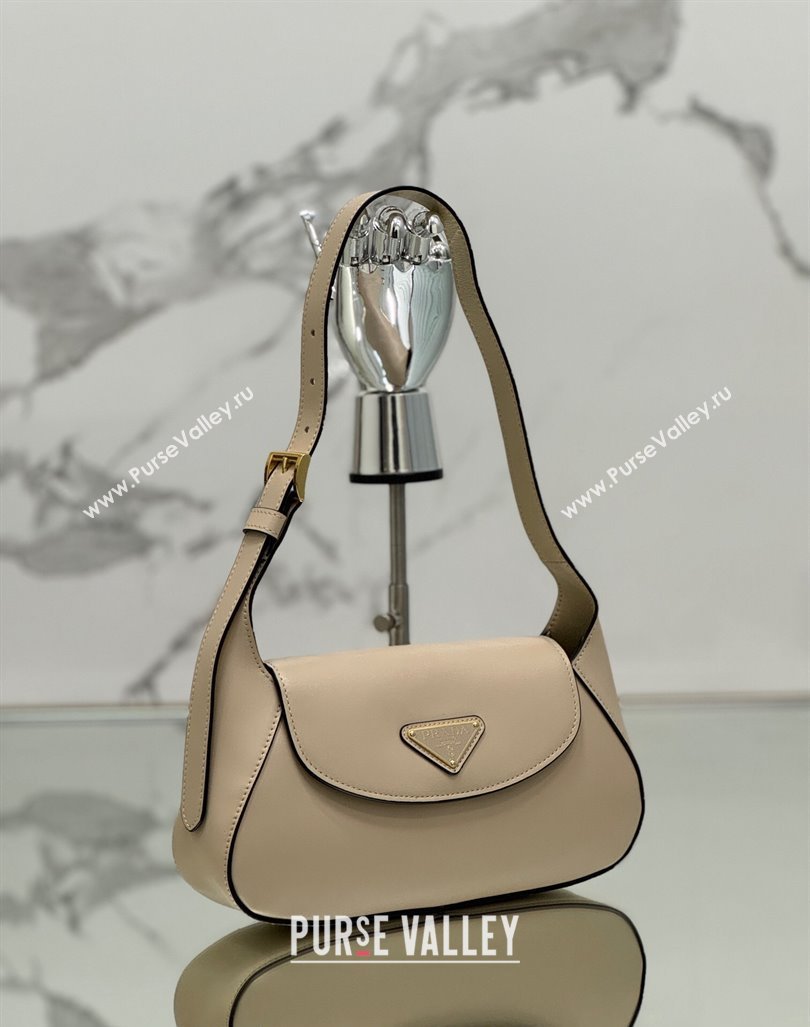 Prada Small leather shoulder bag 1BD358 Beige 2024 (YZ-240416096)