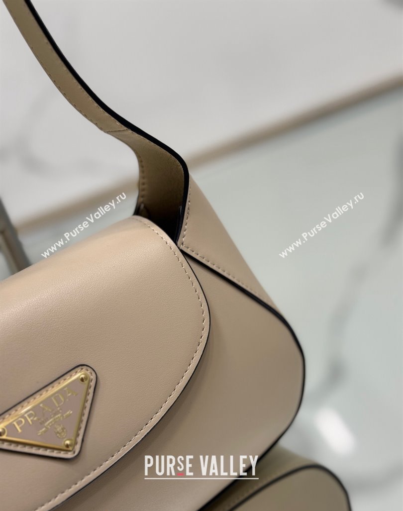Prada Small leather shoulder bag 1BD358 Beige 2024 (YZ-240416096)