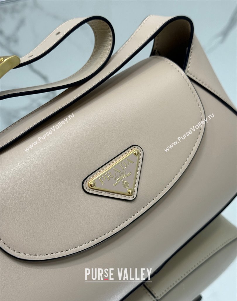 Prada Small leather shoulder bag 1BD358 Beige 2024 (YZ-240416096)