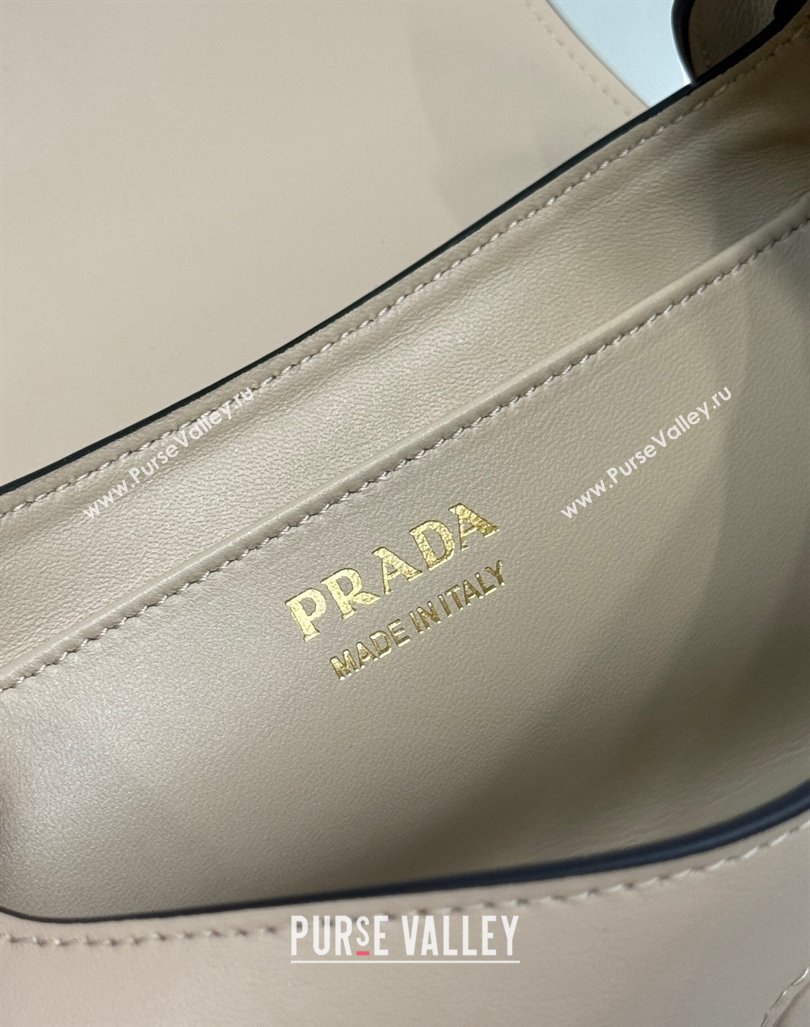 Prada Small leather shoulder bag 1BD358 Beige 2024 (YZ-240416096)