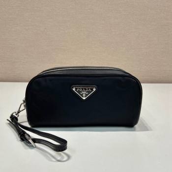 Prada Re-Nylon and brushed leather pouch Black 2NE063 2024 (YZ-240416097)