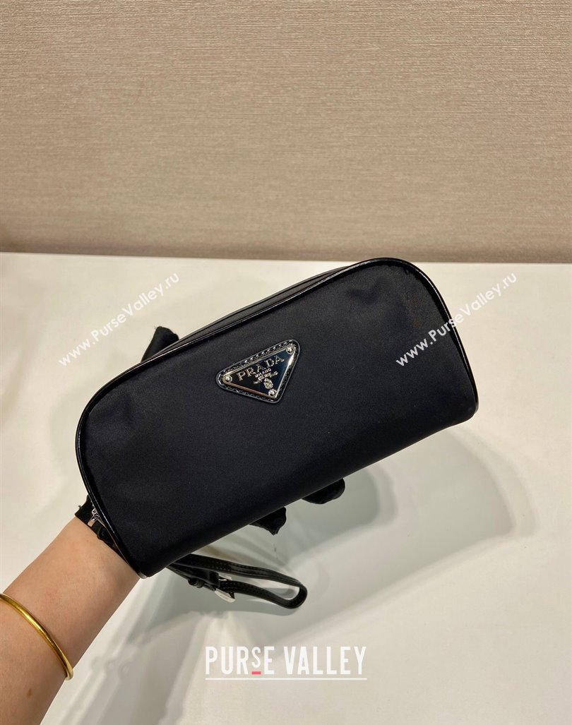 Prada Re-Nylon and brushed leather pouch Black 2NE063 2024 (YZ-240416097)