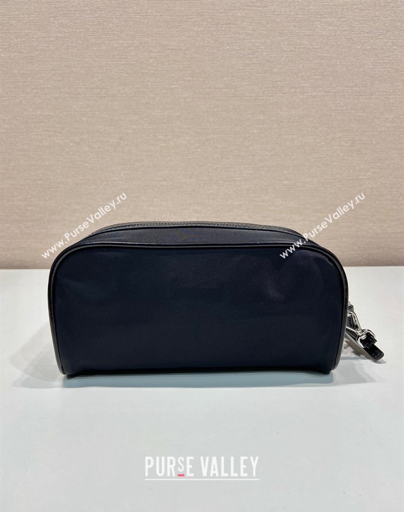 Prada Re-Nylon and brushed leather pouch Black 2NE063 2024 (YZ-240416097)