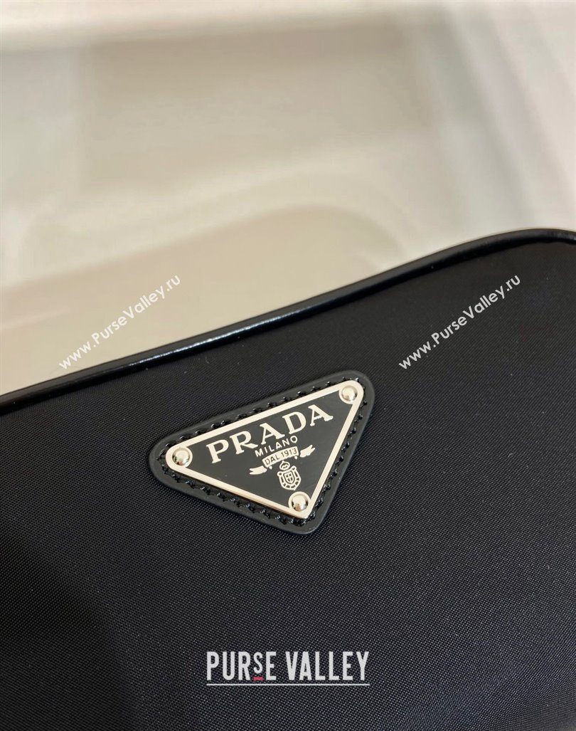 Prada Re-Nylon and brushed leather pouch Black 2NE063 2024 (YZ-240416097)