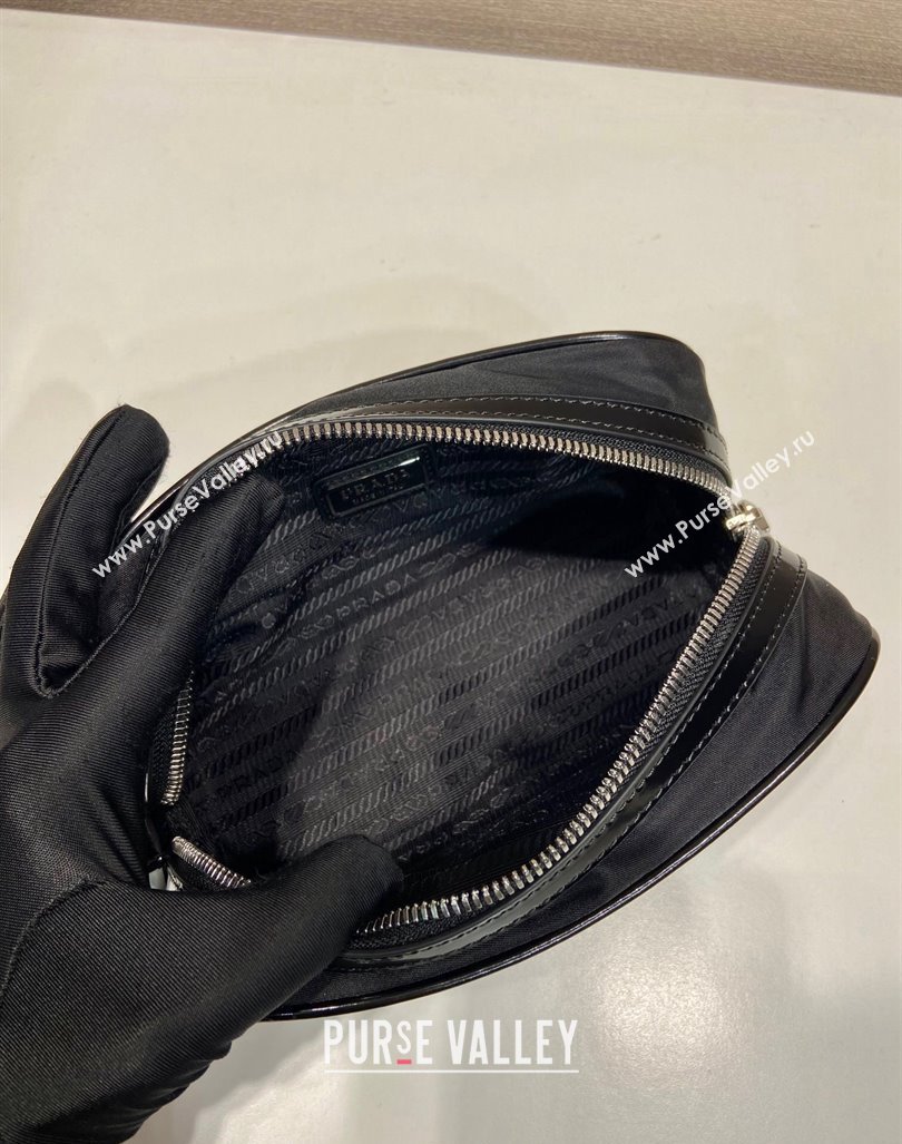 Prada Re-Nylon and brushed leather pouch Black 2NE063 2024 (YZ-240416097)
