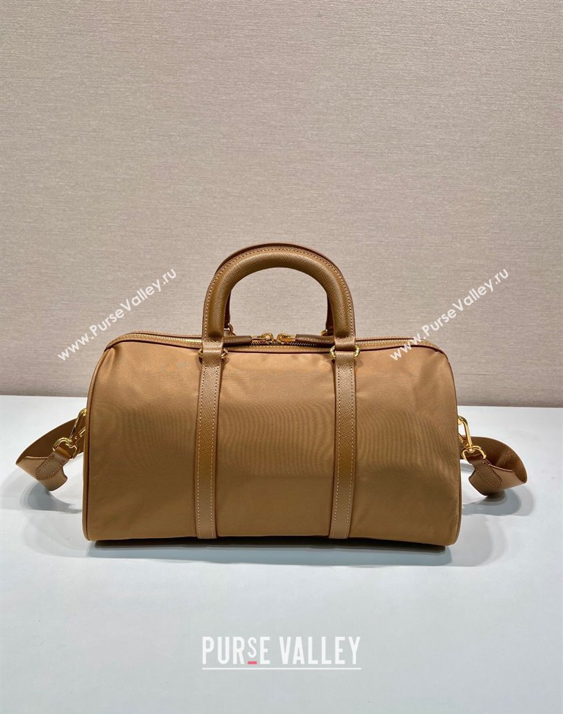 Prada Re-Edition 1978 medium Re-Nylon and Saffiano leather top-handle bag Cork Beige 2024 1BB233 (YZ-240416098)