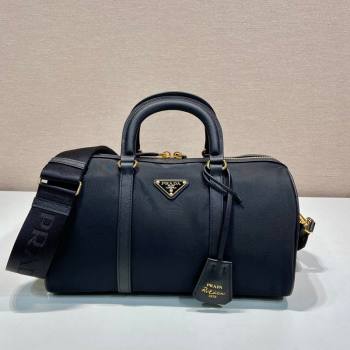 Prada Re-Edition 1978 medium Re-Nylon and Saffiano leather top-handle bag Black 2024 1BB233 (YZ-240416099)