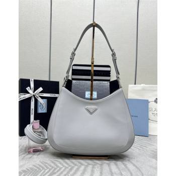 Prada Cleo Brushed Leather Shoulder Bag 1BC156 Grey 2024 0416 (YZ-240416104)