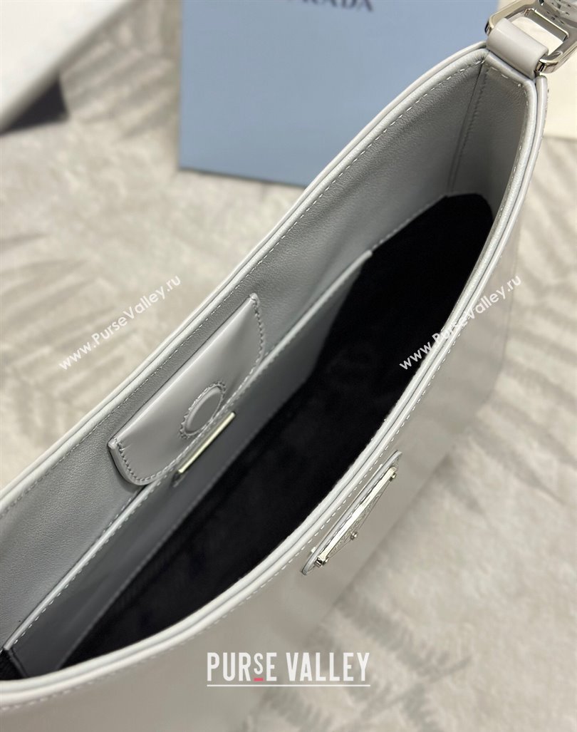 Prada Cleo Brushed Leather Shoulder Bag 1BC156 Grey 2024 0416 (YZ-240416104)