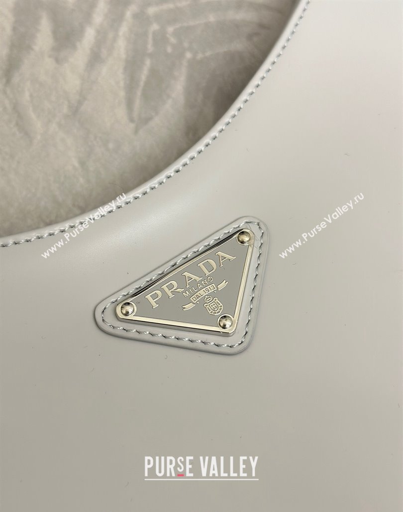 Prada Cleo Brushed Leather Shoulder Bag 1BC156 Grey 2024 0416 (YZ-240416104)
