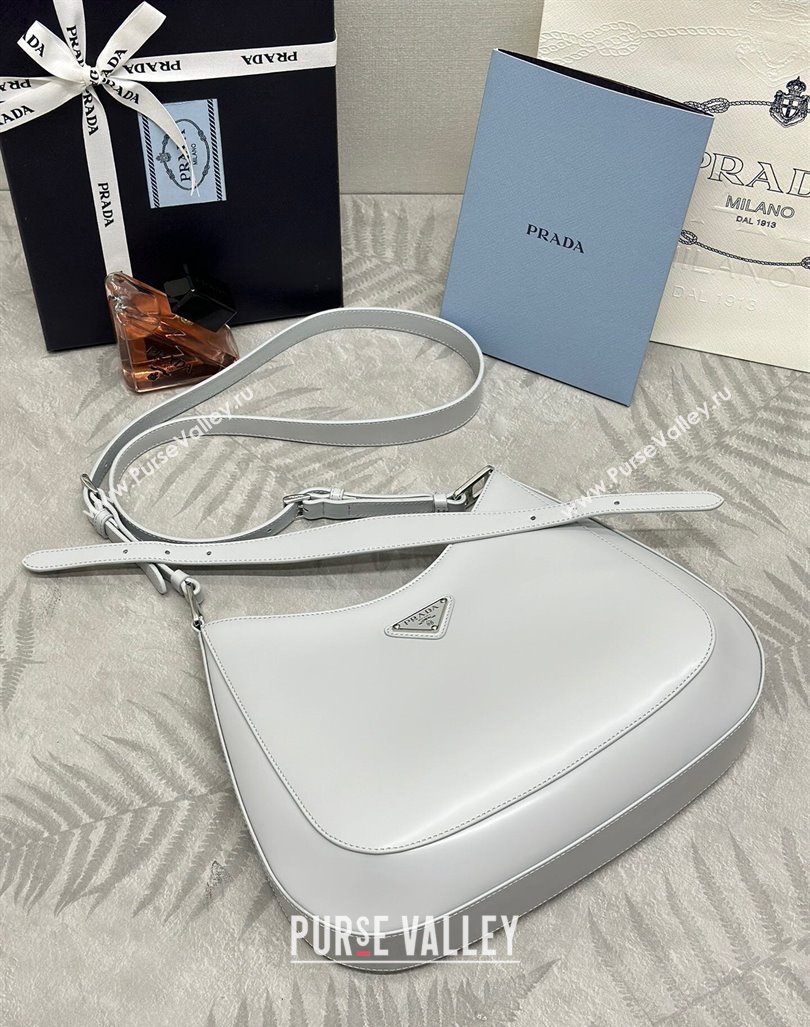 Prada Cleo Brushed Leather Shoulder Bag 1BC156 Grey 2024 0416 (YZ-240416104)