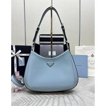 Prada Cleo Brushed Leather Shoulder Bag 1BC156 Blue 2024 0416 (YZ-240416105)
