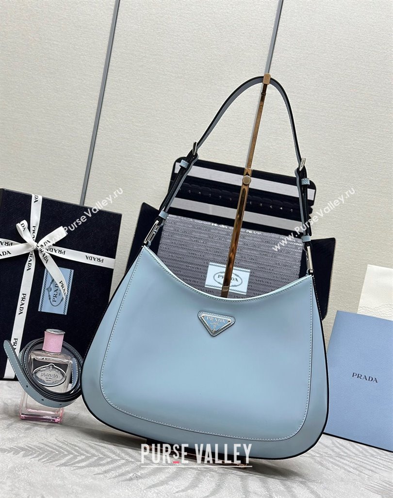 Prada Cleo Brushed Leather Shoulder Bag 1BC156 Blue 2024 0416 (YZ-240416105)