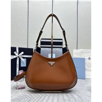 Prada Cleo Brushed Leather Shoulder Bag 1BC156 Brown 2024 0416 (YZ-240416107)