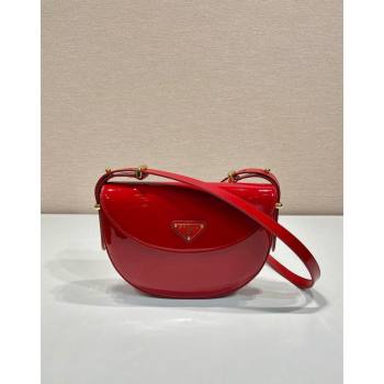 Prada Patent leather saddle Emini bag Red 2024 1BA349 (YZ-240416044)