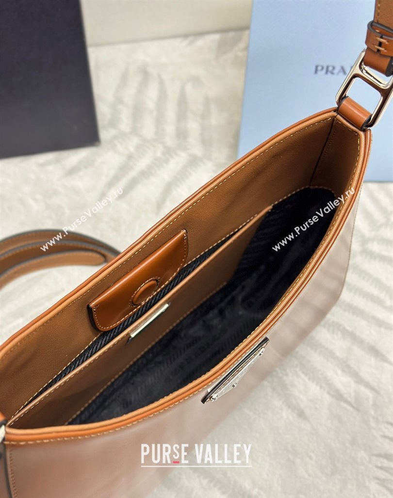 Prada Cleo Brushed Leather Shoulder Bag 1BC156 Brown 2024 0416 (YZ-240416107)