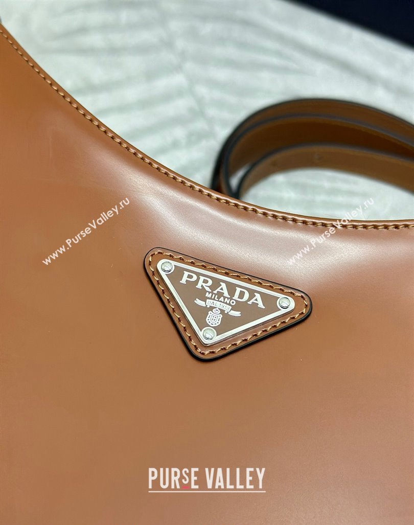 Prada Cleo Brushed Leather Shoulder Bag 1BC156 Brown 2024 0416 (YZ-240416107)