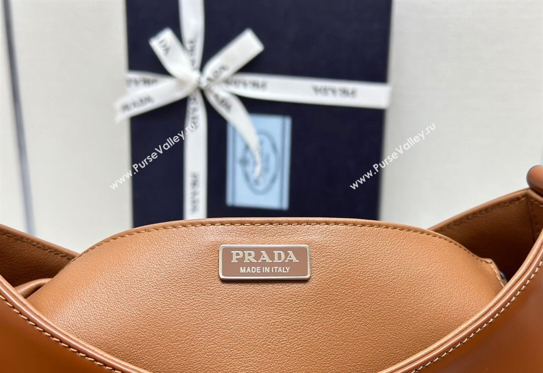 Prada Cleo Brushed Leather Shoulder Bag 1BC156 Brown 2024 0416 (YZ-240416107)