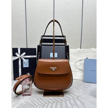 Prada Cleo Brushed Leather Shoulder Bag 1BD303 Brown 2024 0416 (YZ-240416108)