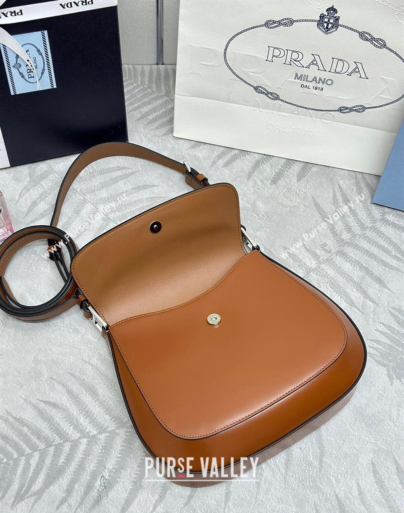 Prada Cleo Brushed Leather Shoulder Bag 1BD303 Brown 2024 0416 (YZ-240416108)