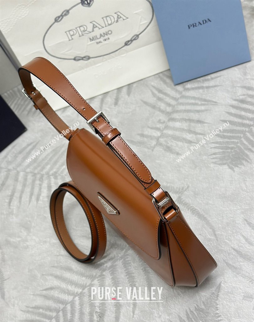 Prada Cleo Brushed Leather Shoulder Bag 1BD303 Brown 2024 0416 (YZ-240416108)