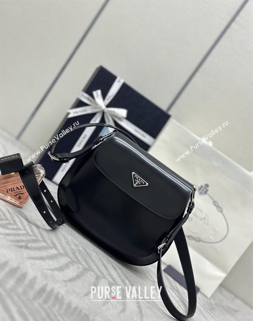 Prada Cleo Brushed Leather Shoulder Bag 1BD303 Black/Silver 2024 0416 (YZ-240416110)
