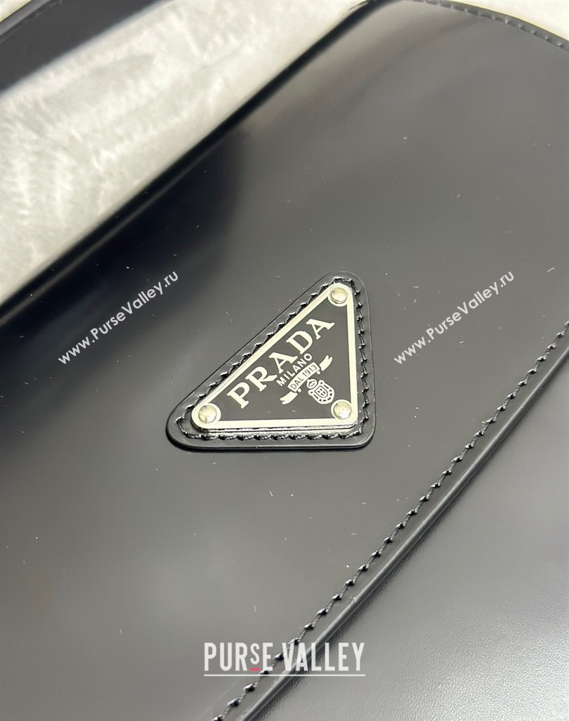 Prada Cleo Brushed Leather Shoulder Bag 1BD303 Black/Silver 2024 0416 (YZ-240416110)