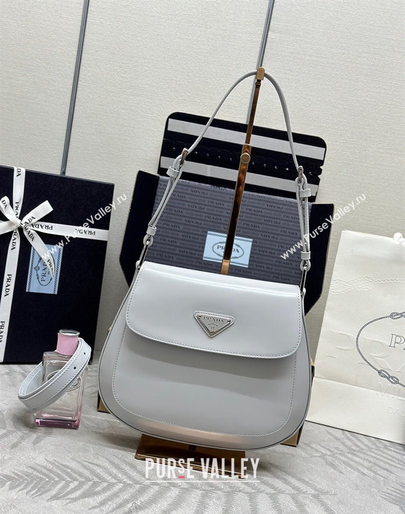 Prada Cleo Brushed Leather Shoulder Bag 1BD303 Light Grey 2024 0416 (YZ-240416112)