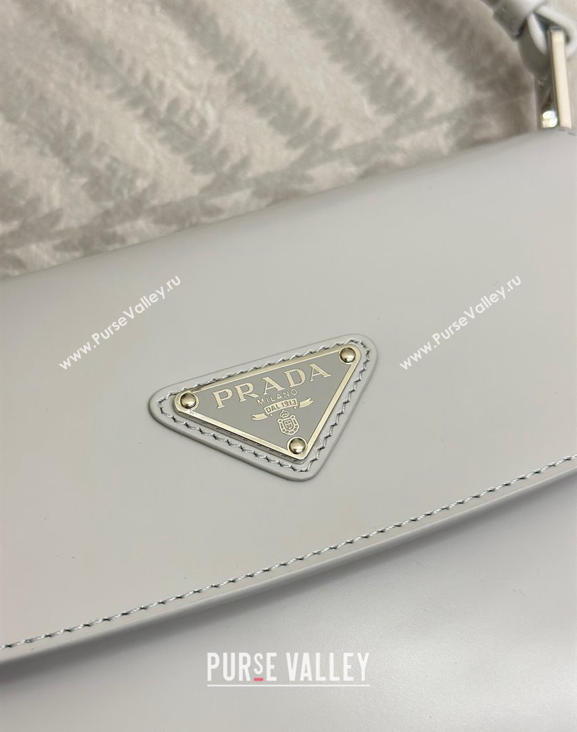 Prada Cleo Brushed Leather Shoulder Bag 1BD303 Light Grey 2024 0416 (YZ-240416112)