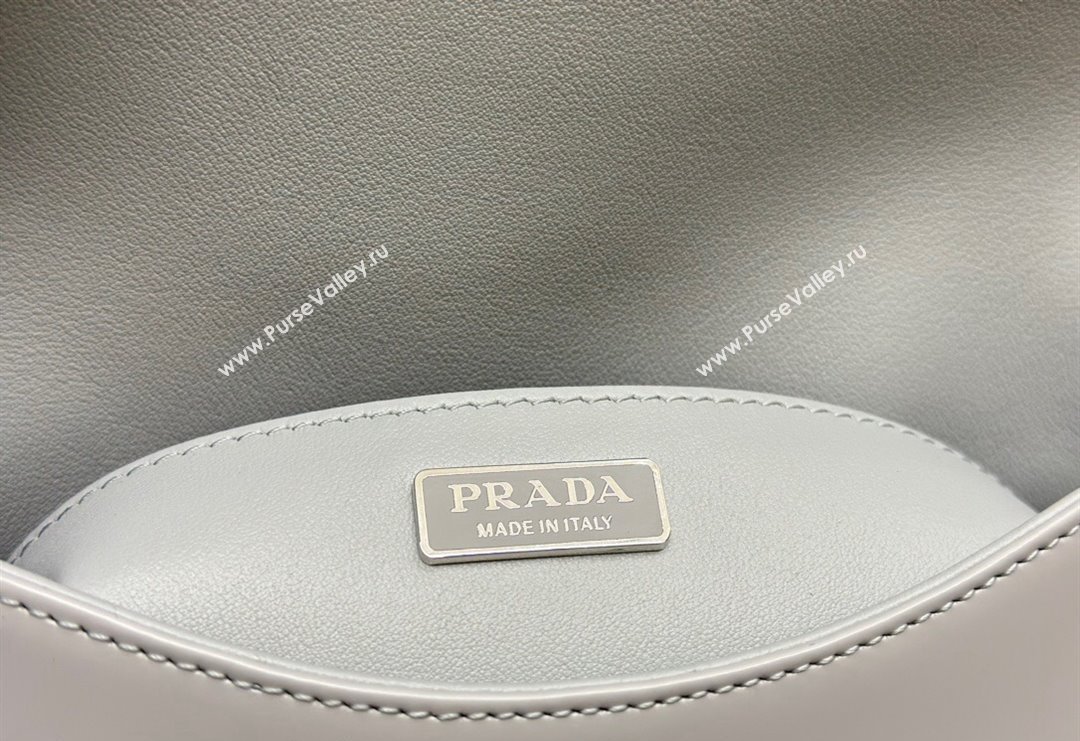 Prada Cleo Brushed Leather Shoulder Bag 1BD303 Light Grey 2024 0416 (YZ-240416112)