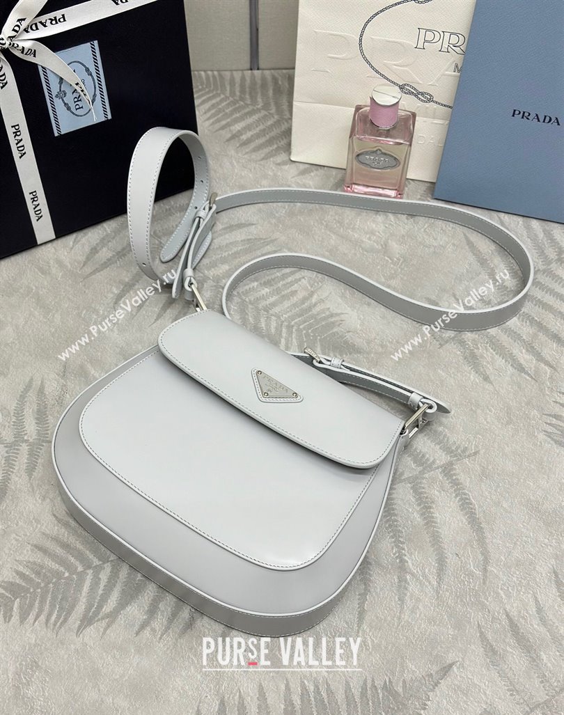 Prada Cleo Brushed Leather Shoulder Bag 1BD303 Light Grey 2024 0416 (YZ-240416112)