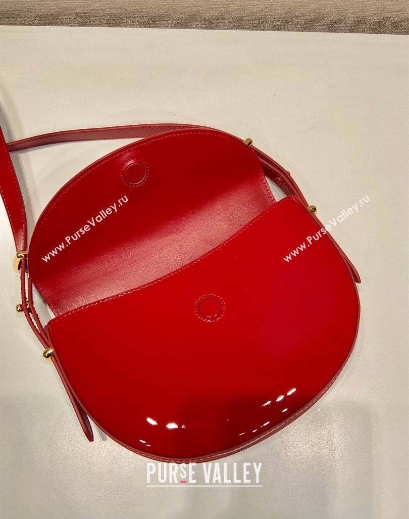 Prada Patent leather saddle Emini bag Red 2024 1BA349 (YZ-240416044)