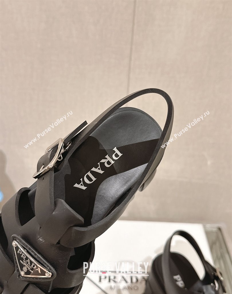 Prada Monolith Rubber Platform Sandals 5.5cm Black 2024 0430 (MD-240430021)